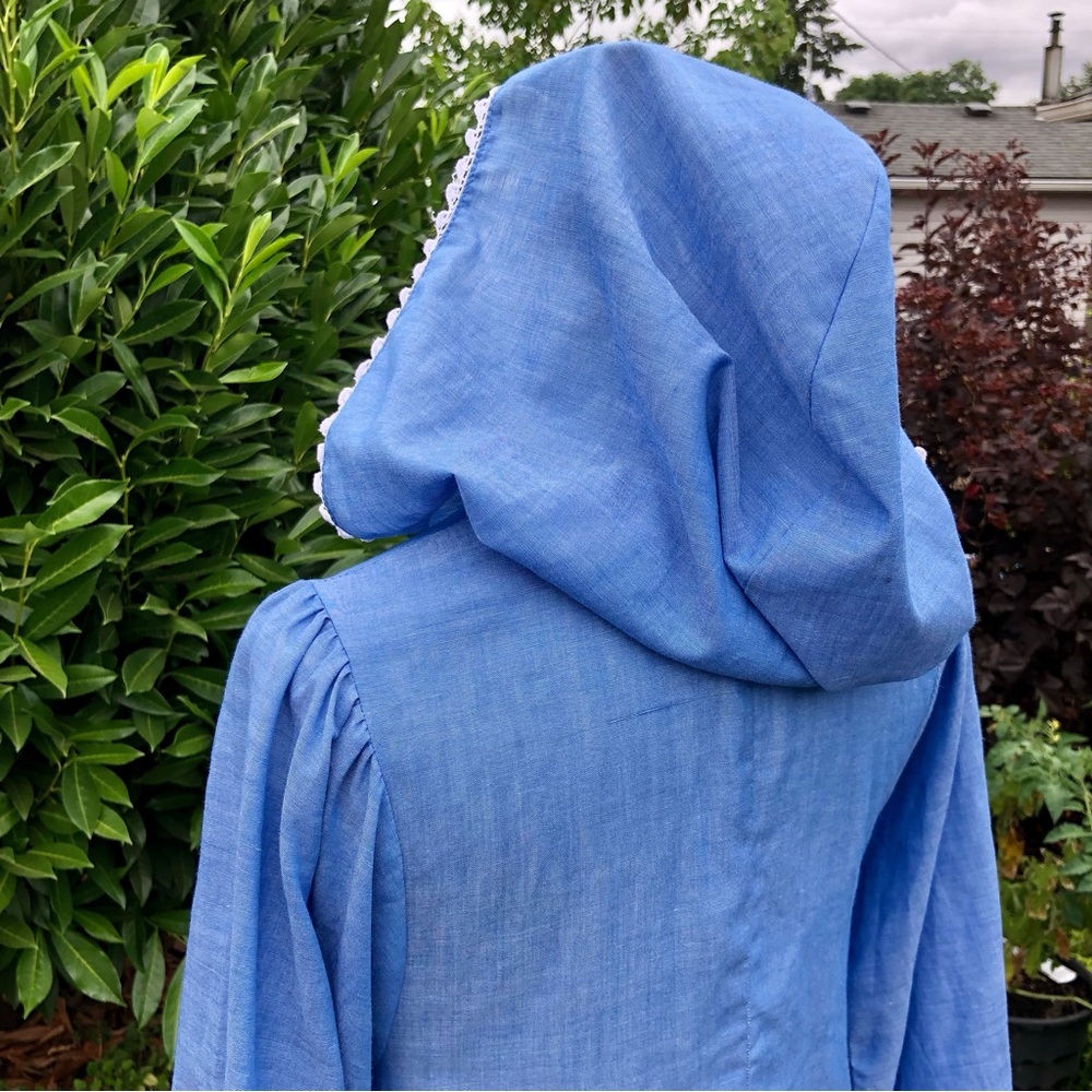 1970s vintage hooded lace front caftan - Picture 7 of 8